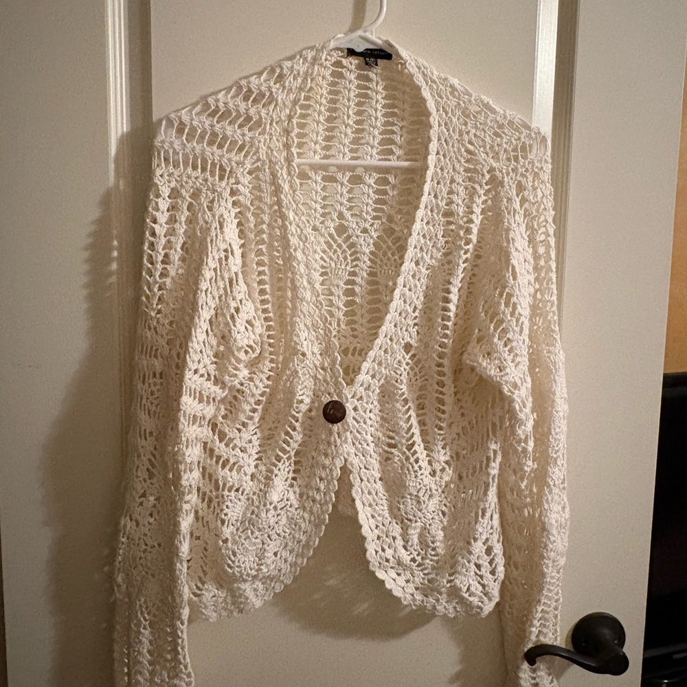 Elegant White Crochet Sweater